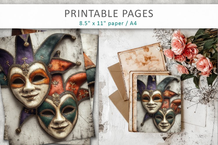 carnival themed junk journal, mardi gras