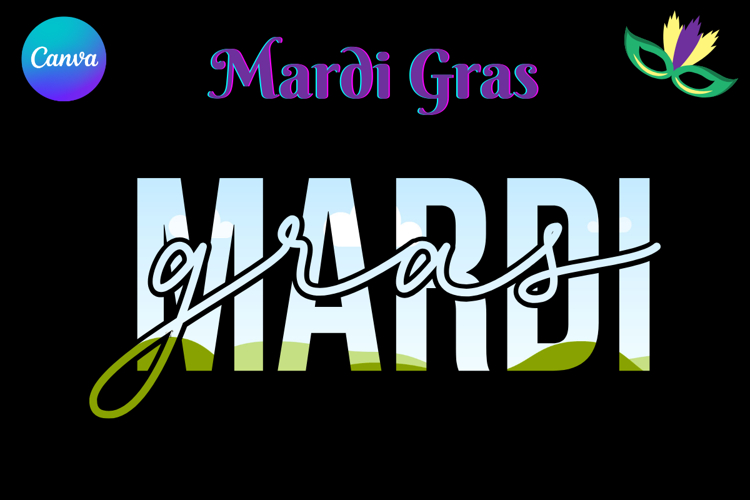 Mardi Gras Canva Frame Fleur De Lis Varsity Sport Add Photo
