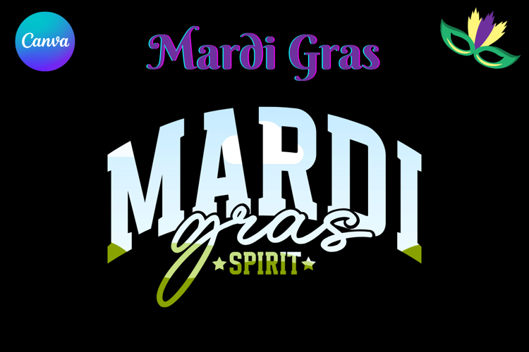 Mardi Gras Canva Frame Fleur De Lis Varsity Sport Add Photo