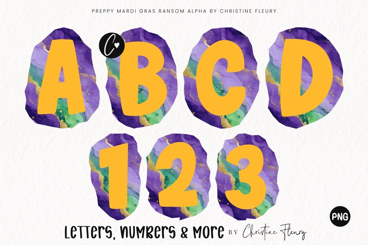 Wavy Mardi Gras Ransom Alpha PNG Clipart