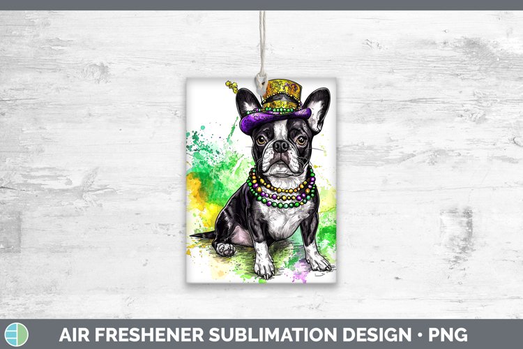 Mardi Gras Splash Dogs Boston Terrier Air Freshener Sublimat