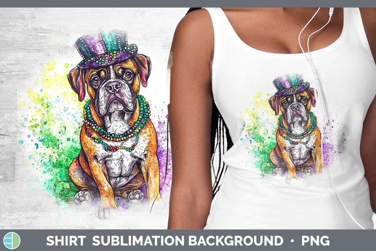 Mardi Gras Splash Dogs Boxer Shirt Sublimation Sublimation B