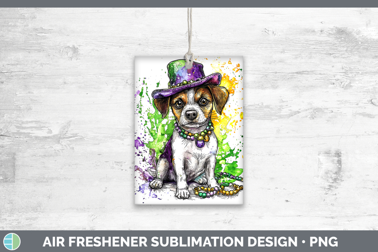 Mardi Gras Splash Dogs Jack Russell Terrier Air Freshener Su