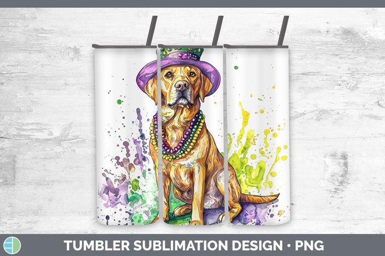 GorgeousMardi Gras Splash Dogs Tumbler design.