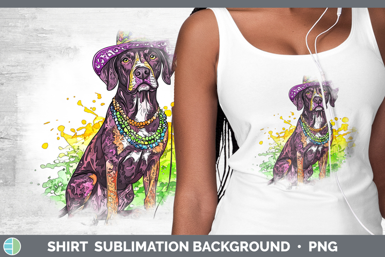 Mardi Gras Splash Dogs Shorthaired Pointer Shirt Sublimation