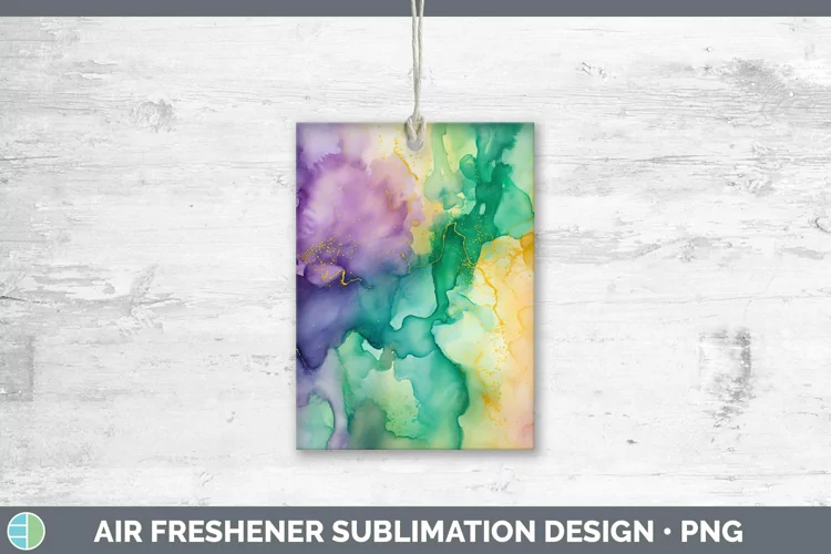 Mardi Gras Watercolor Air Freshener Sublimation Car Freshene