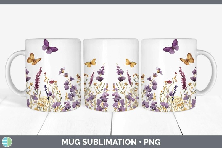 Mardi Gras Wild Flowers Mug Wrap Sublimation Coffee Cup Desi