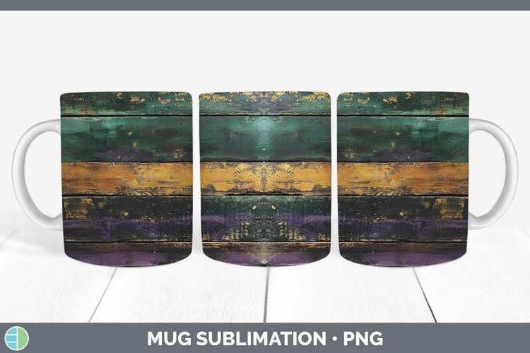 Mardi Gras Wood Mug Wrap Sublimation Coffee Cup Designs