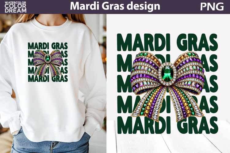 Mardi Gras Sublimation | Mardi Gras Bow