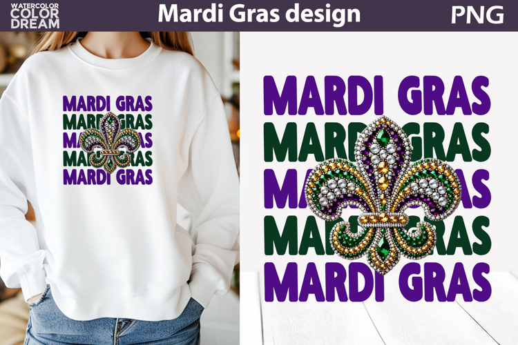 Mardi Gras Sublimation | Mardi Gras Fleur De Lis Louisiana