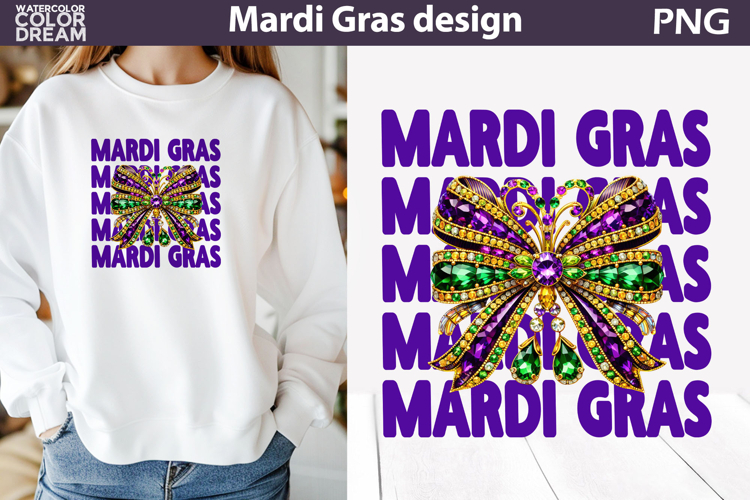 Mardi Gras Sublimation | Mardi Gras Bow