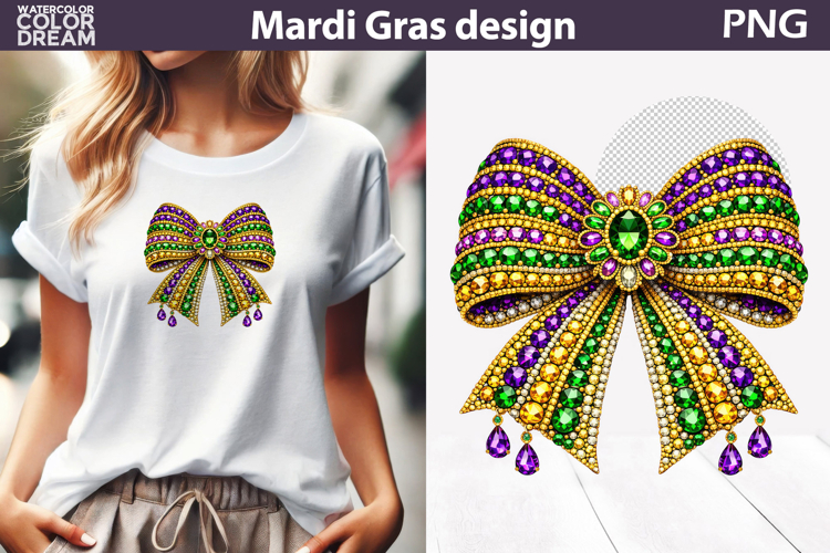 Mardi Gras Sublimation | Mardi Gras Bow