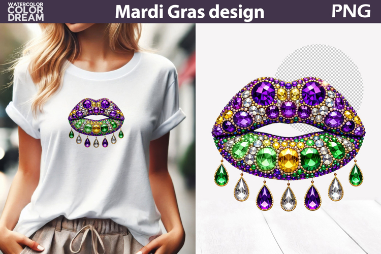 Mardi Gras Sublimation | Mardi Gras Lips