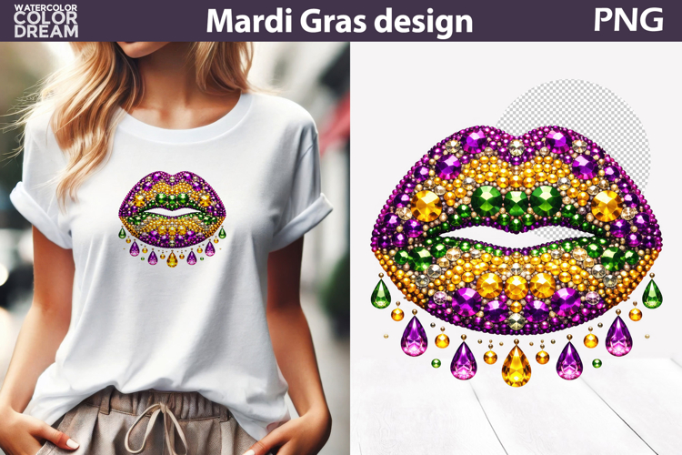 Mardi Gras Sublimation | Mardi Gras Lips