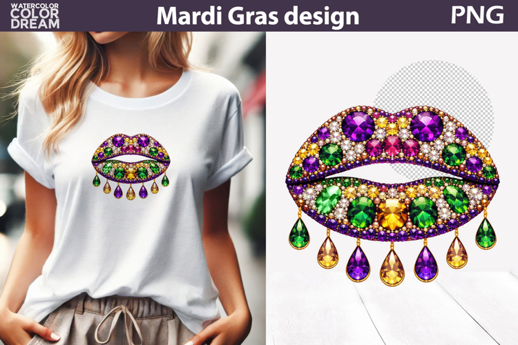 Mardi Gras Sublimation | Mardi Gras Lips