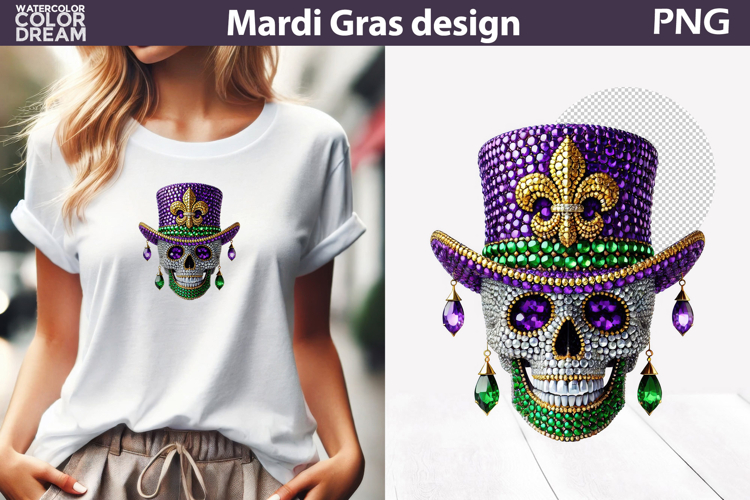 Mardi Gras Skull Fleur De Lis Louisiana