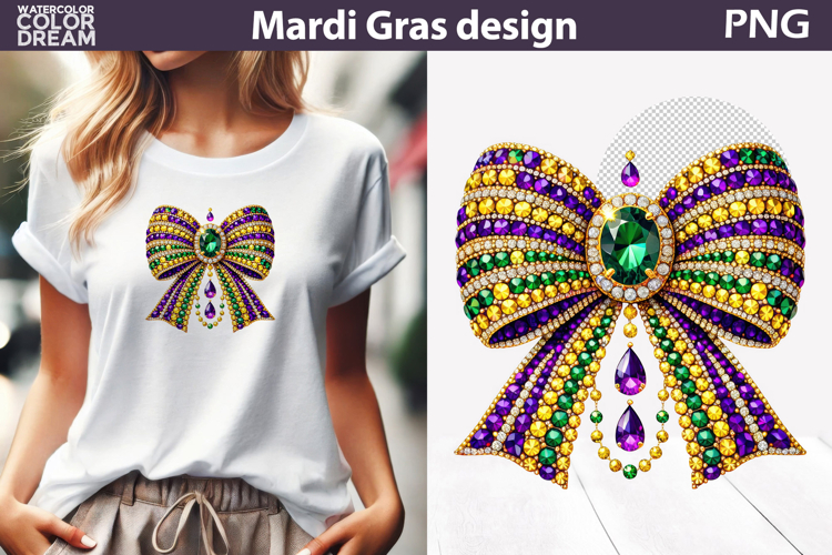 Mardi Gras Sublimation | Mardi Gras Bow