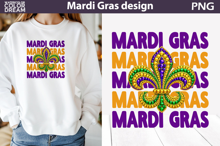 Mardi Gras Sublimation | Mardi Gras Fleur De Lis Louisiana