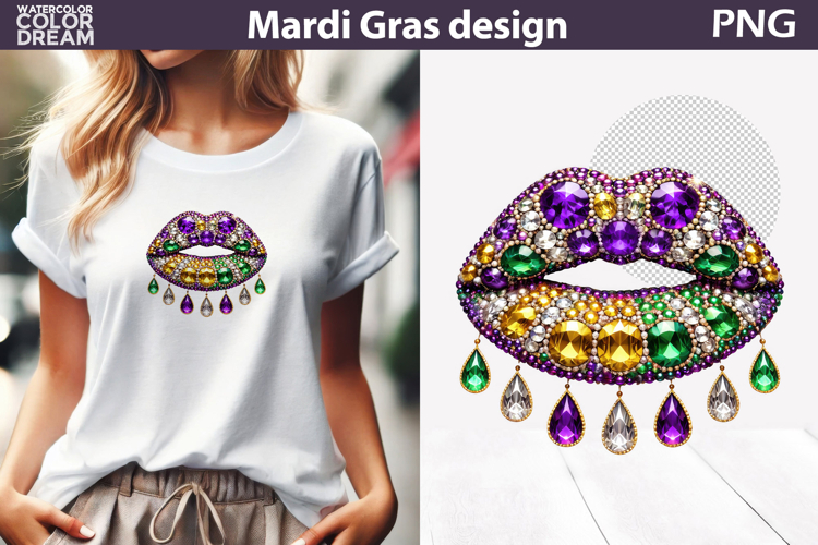 Mardi Gras Sublimation | Mardi Gras Lips