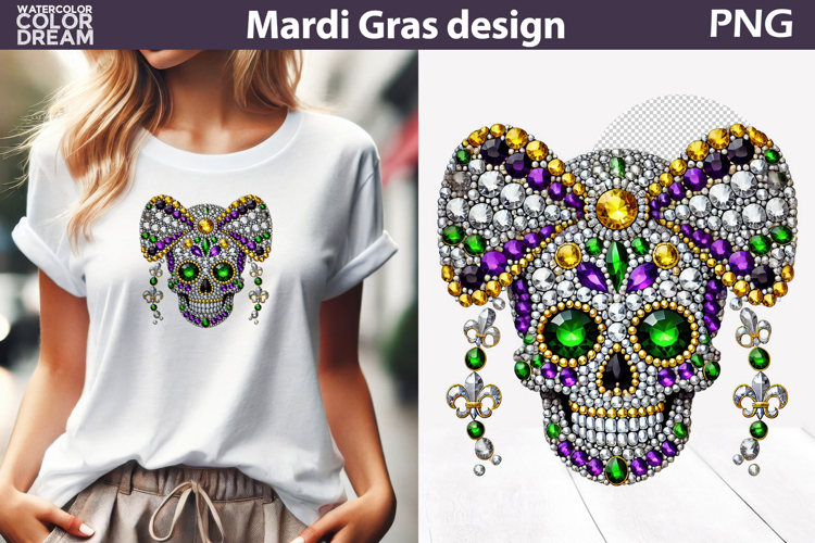 Mardi Gras Sublimation | Mardi Gras Skull Bow