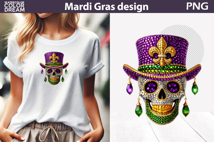 Mardi Gras Sublimation | Mardi Gras Skull