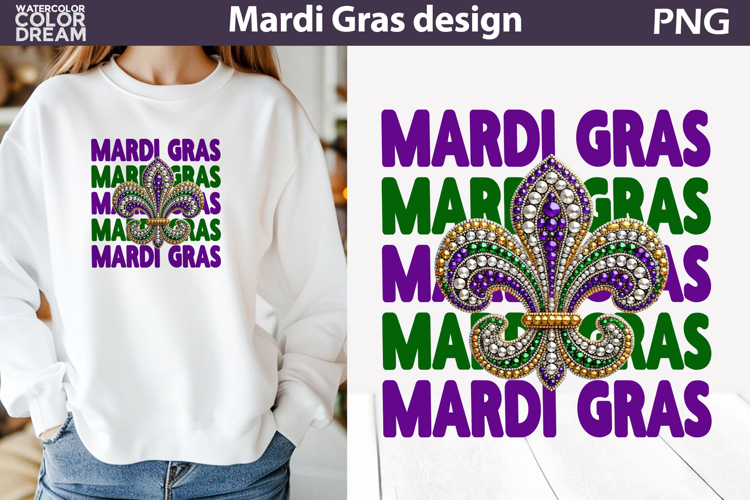 Mardi Gras Sublimation | Mardi Gras Fleur De Lis Louisiana