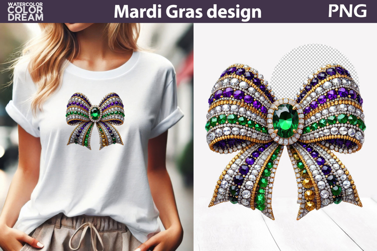 Mardi Gras Sublimation | Mardi Gras Bow