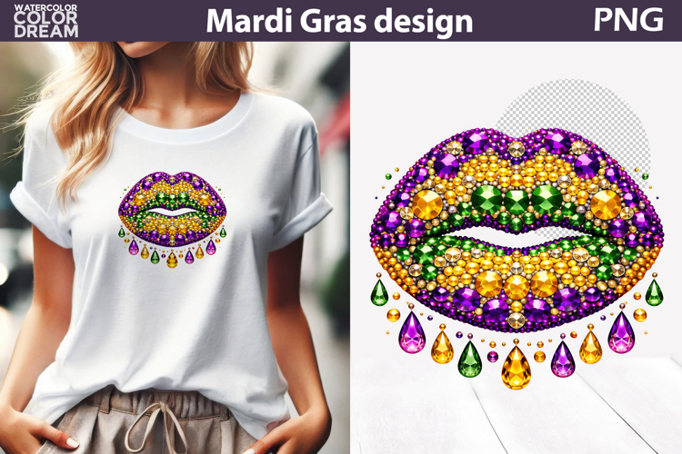 Mardi Gras Sublimation | Mardi Gras Lips