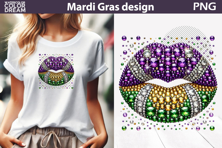 Mardi Gras Sublimation | Mardi Gras Lips