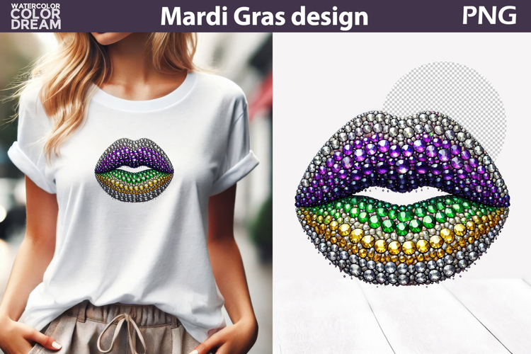 Mardi Gras Sublimation | Mardi Gras Lips