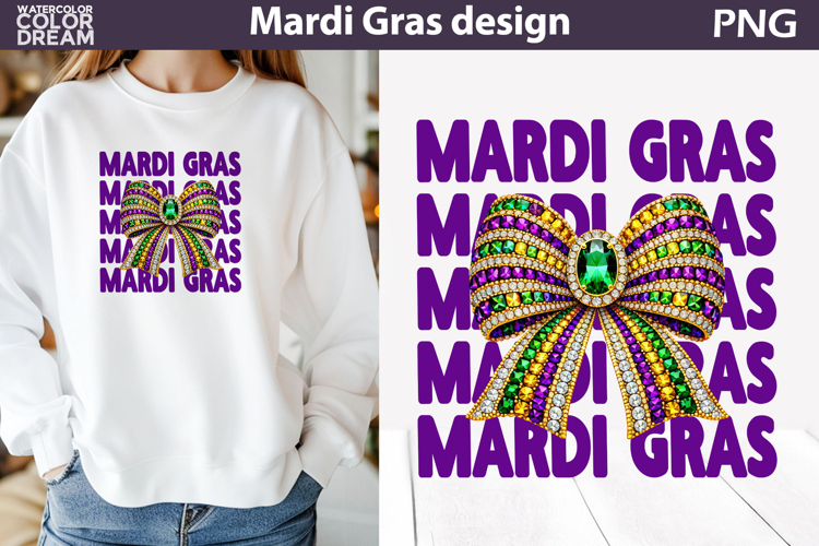 Mardi Gras Sublimation | Mardi Gras Bow