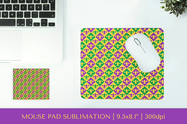 Mardi Gras mouse pad sublimation. Carnival design 001