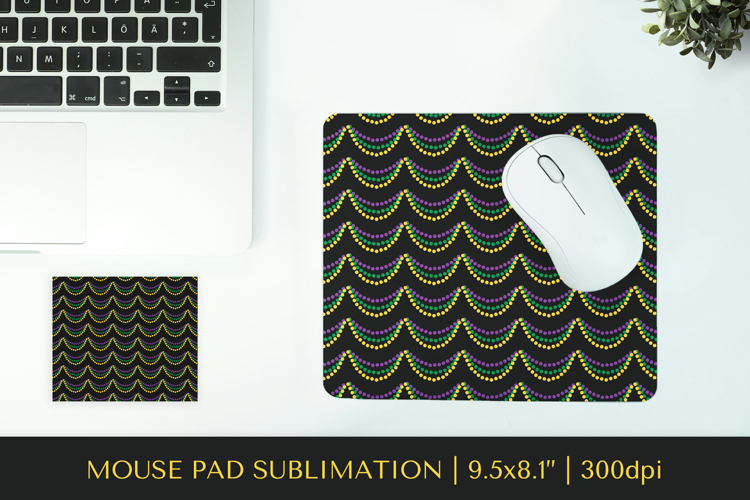 Mardi Gras mouse pad sublimation. Carnival design 006