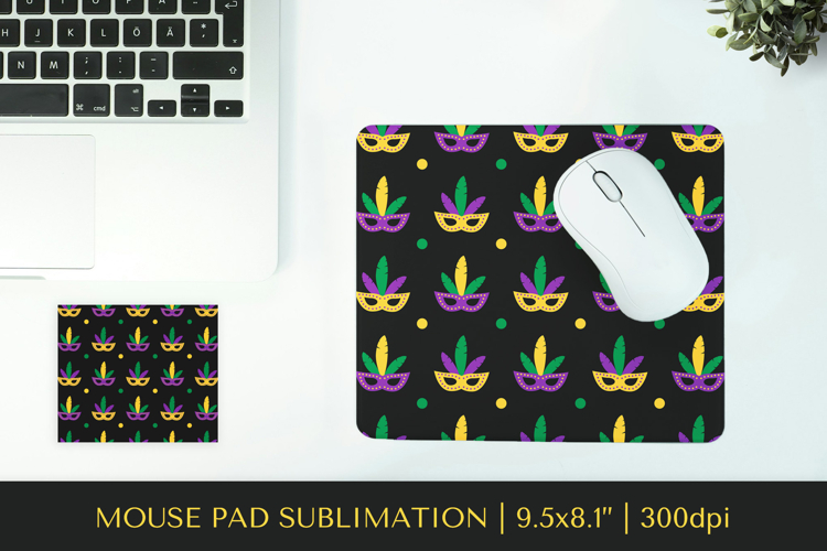 Mardi Gras mouse pad sublimation. Carnival design 008