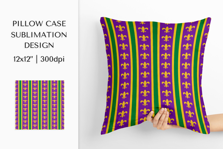 Mardi Gras Pillow Case Sublimation Design. Pillow Cover 02