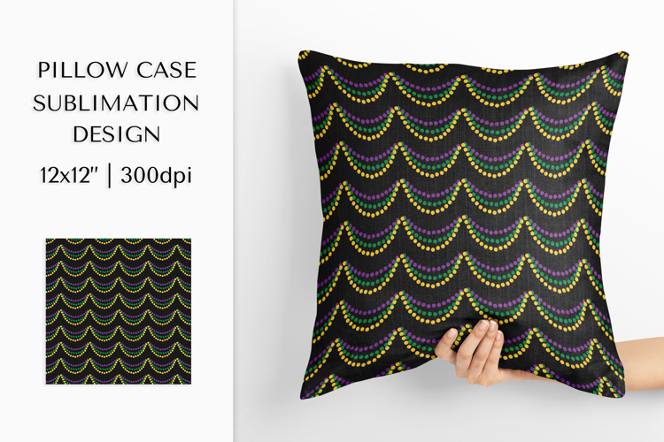 Mardi Gras Pillow Case Sublimation Design. Pillow Cover 06