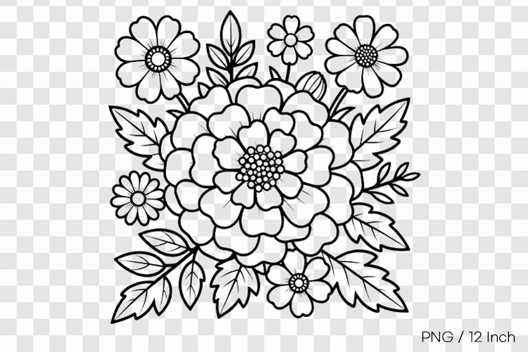 Flower Drawing Png Image 17