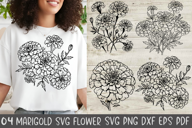 Marigold Flower Svg Design, Marigold Cut File