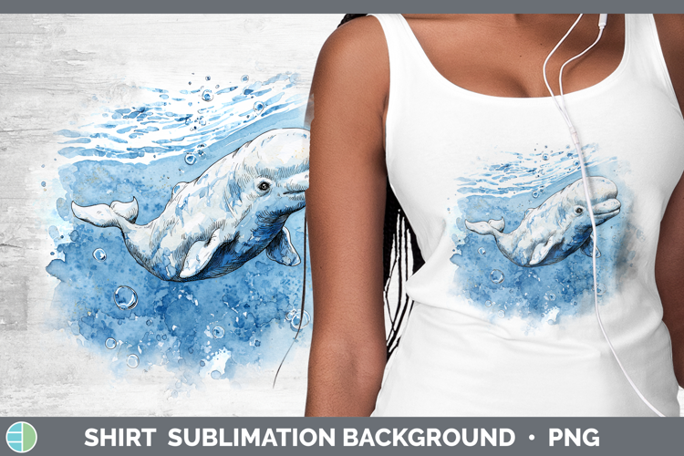 Beluga Whale Marine Mammal Sketch Shirt Sublimation Design