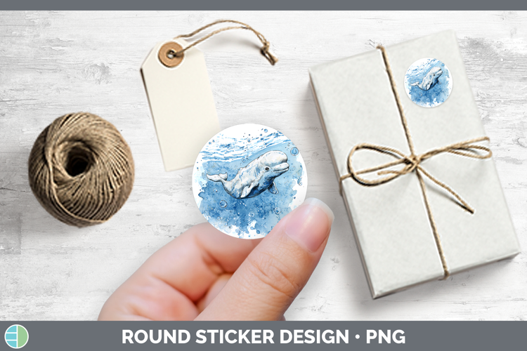Beluga Whale Marine Mammal Sketch Stickers Design