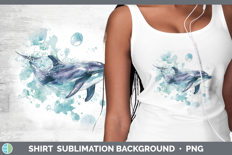 Dolphin Marine Mammal Sketch Shirt Sublimation Design