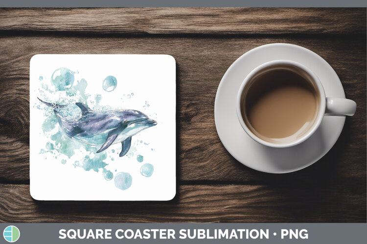 GorgeousMarine Mammal Sketch Square Coaster design.