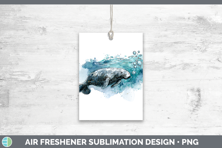 Dugong Marine Mammal Sketch Air Freshener Sublimation Design