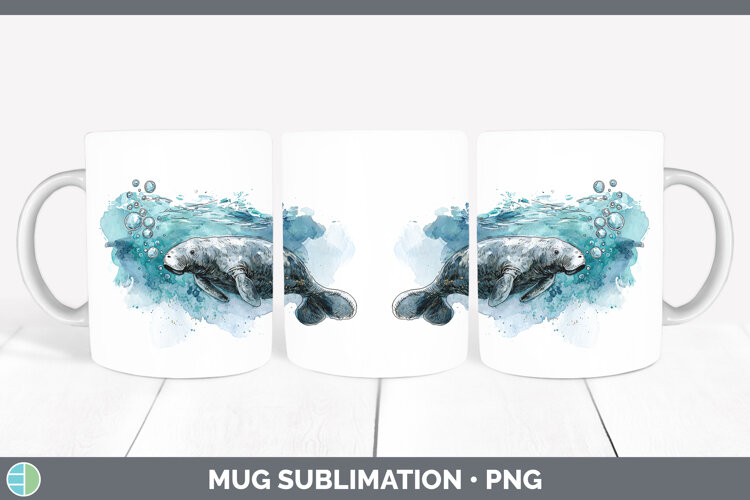GorgeousMarine Mammal Sketch Mug Wrap design.
