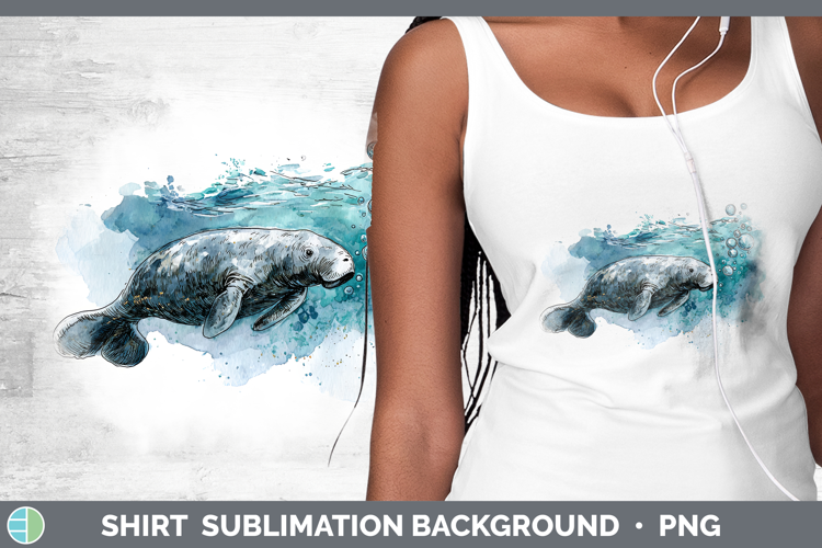 Dugong Marine Mammal Sketch Shirt Sublimation Design