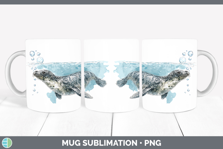 Leopard Seal Marine Mammal Sketch Mug Wrap Sublimation Desig