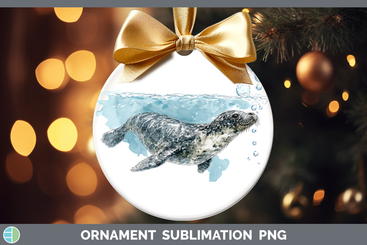 Leopard Seal Marine Mammal Sketch Ornament Sublimation Desig