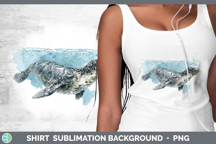 Leopard Seal Marine Mammal Sketch Shirt Sublimation Design