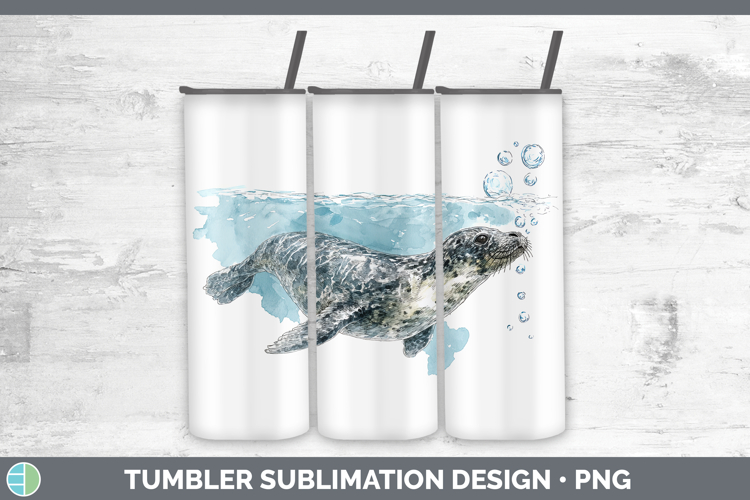 Leopard Seal Marine Mammal Sketch Tumbler Sublimation Design