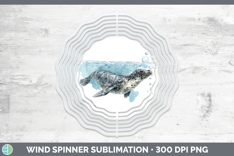 Leopard Seal Marine Mammal Sketch Wind Spinner Sublimation D